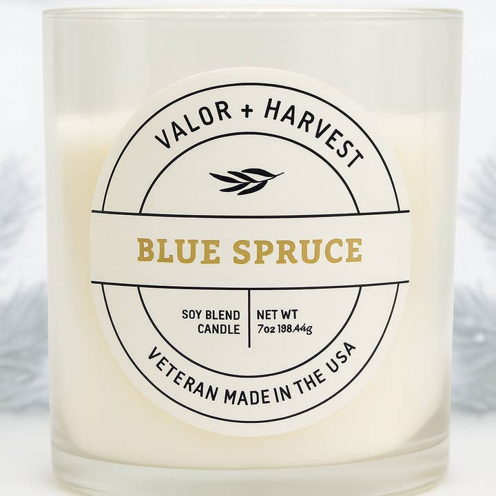 Blågran Doftljus – 7 oz Soja- och Kokosvaxblandning | Valor+Harvest för wholesale av Valor+Harvest