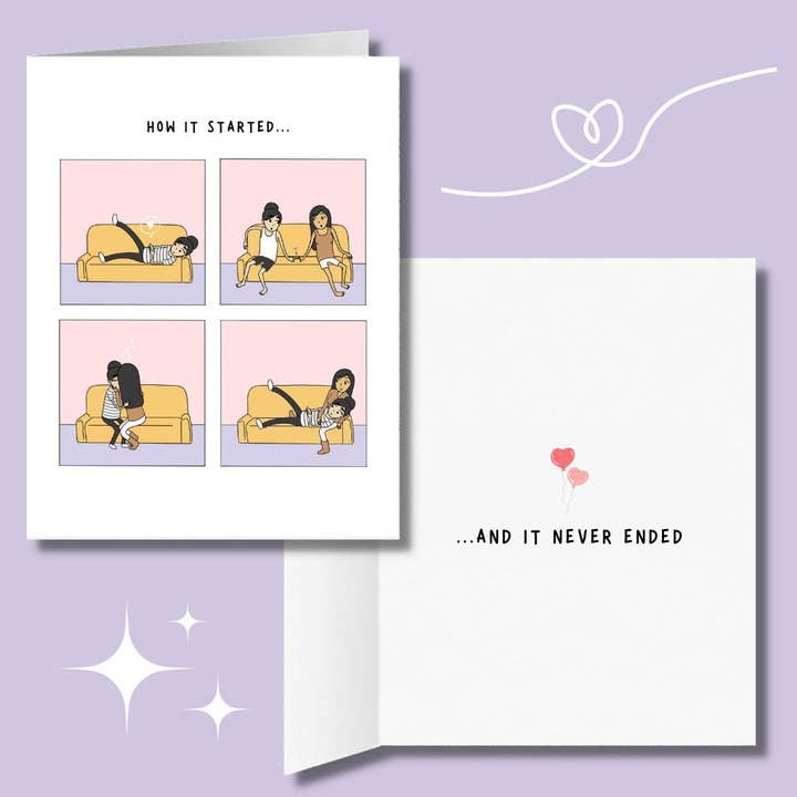 Sesame But Different - Wholesale Valentine's Day Card - How It Started Romantic Lesbian Card, Cute LGBTQ Gifts, WLW Sapphic Anniversary Birthday Valentine's Day Greeting Card, Gay Lesbian Couple