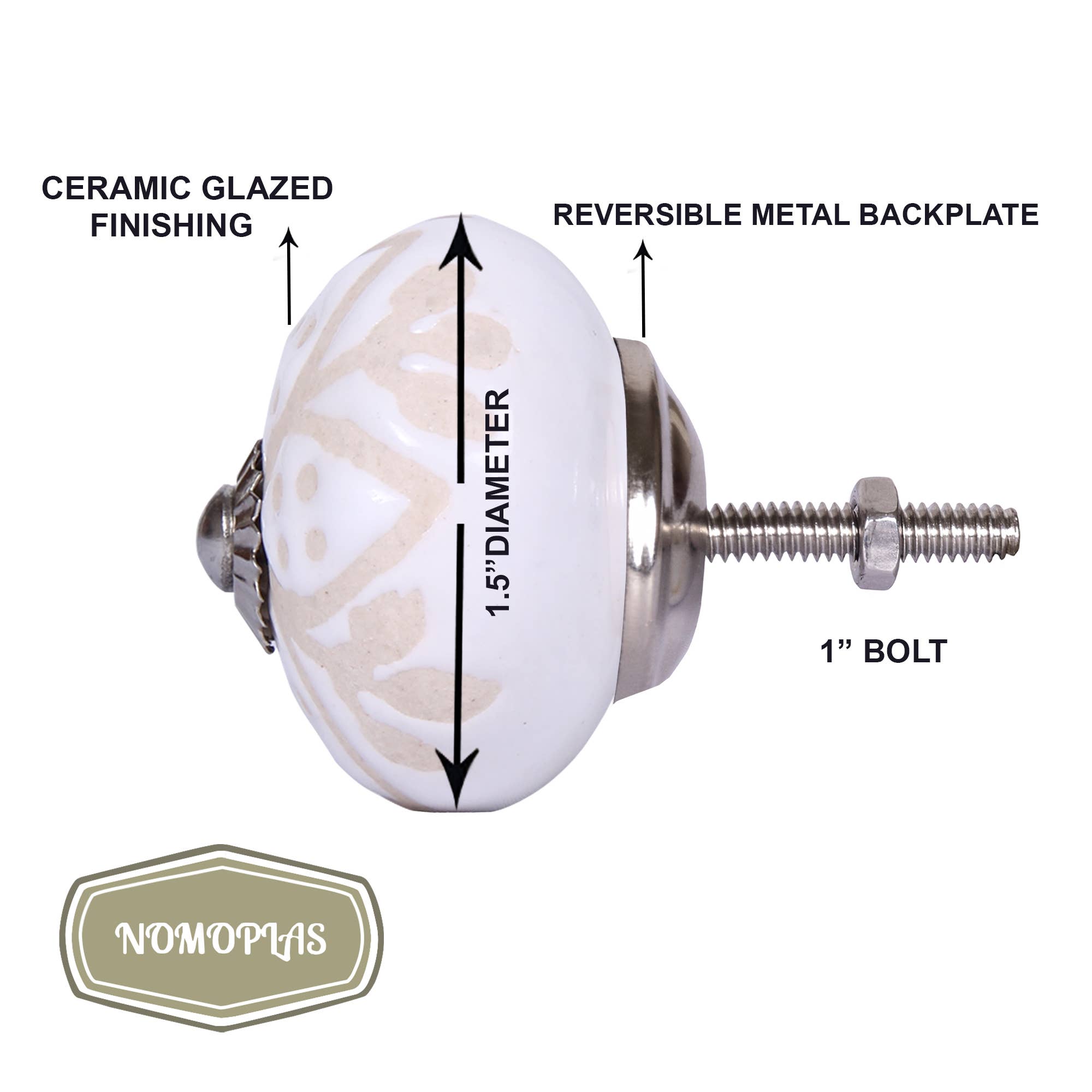 LuxeDesigns Co LLC - Wholesale Knob/Pull - 12 Ceramic Cabinet Knobs Pulls for Kitchen Dresser Bathroom2