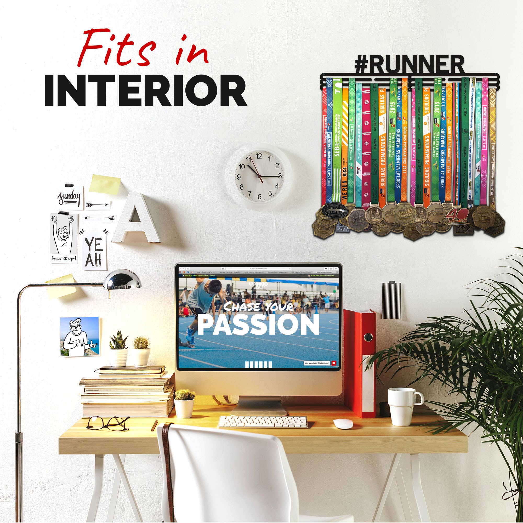 United Medals – wholesale Väggkrok – Medalj hängare #RUNNER - Matt Svart - X-Large2