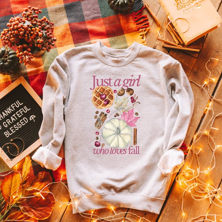 Just A Girl Who Loves Fall/Autumn Sweatshirt for wholesale by 4:12 THE LABEL