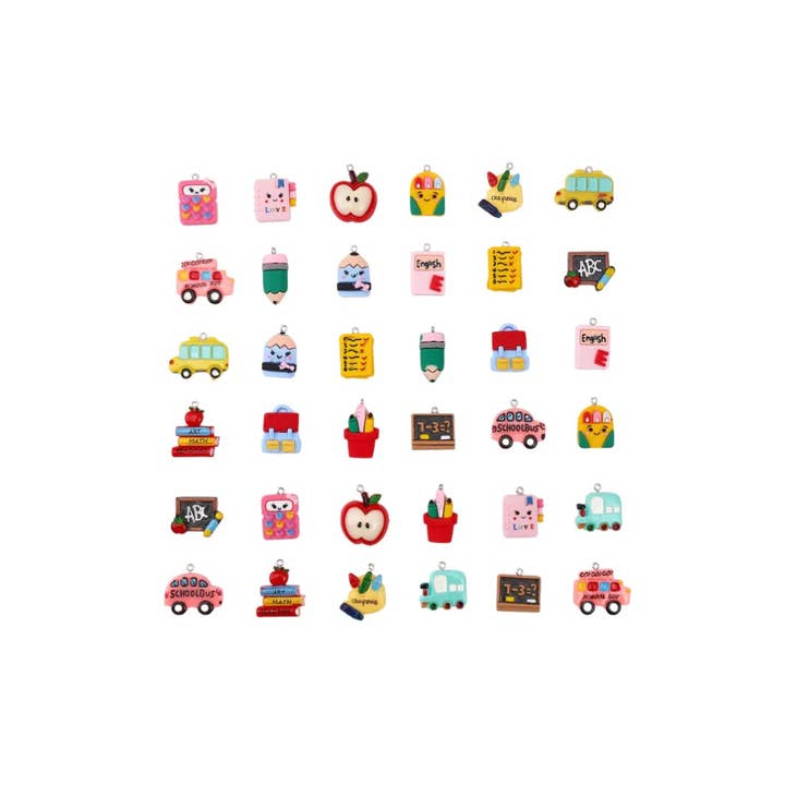 School Time Lanyard Charm | Assorted for wholesale by The Charm Bar Company