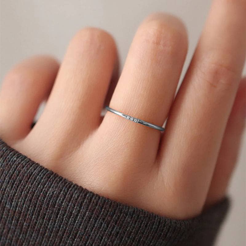 Mint & Lily - Vente Bague avec plusieurs pierres - Bague à superposer Dainty Diamonds7