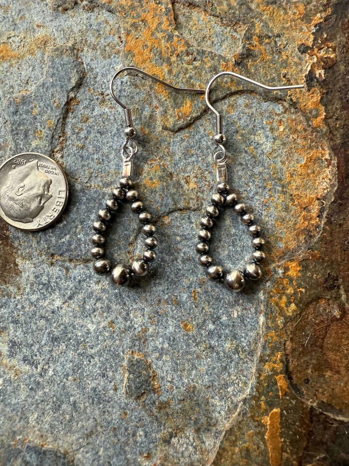 Sterling Silver Pearl Graduated Teardrop Earrings for wholesale by Wild Mountain Silver