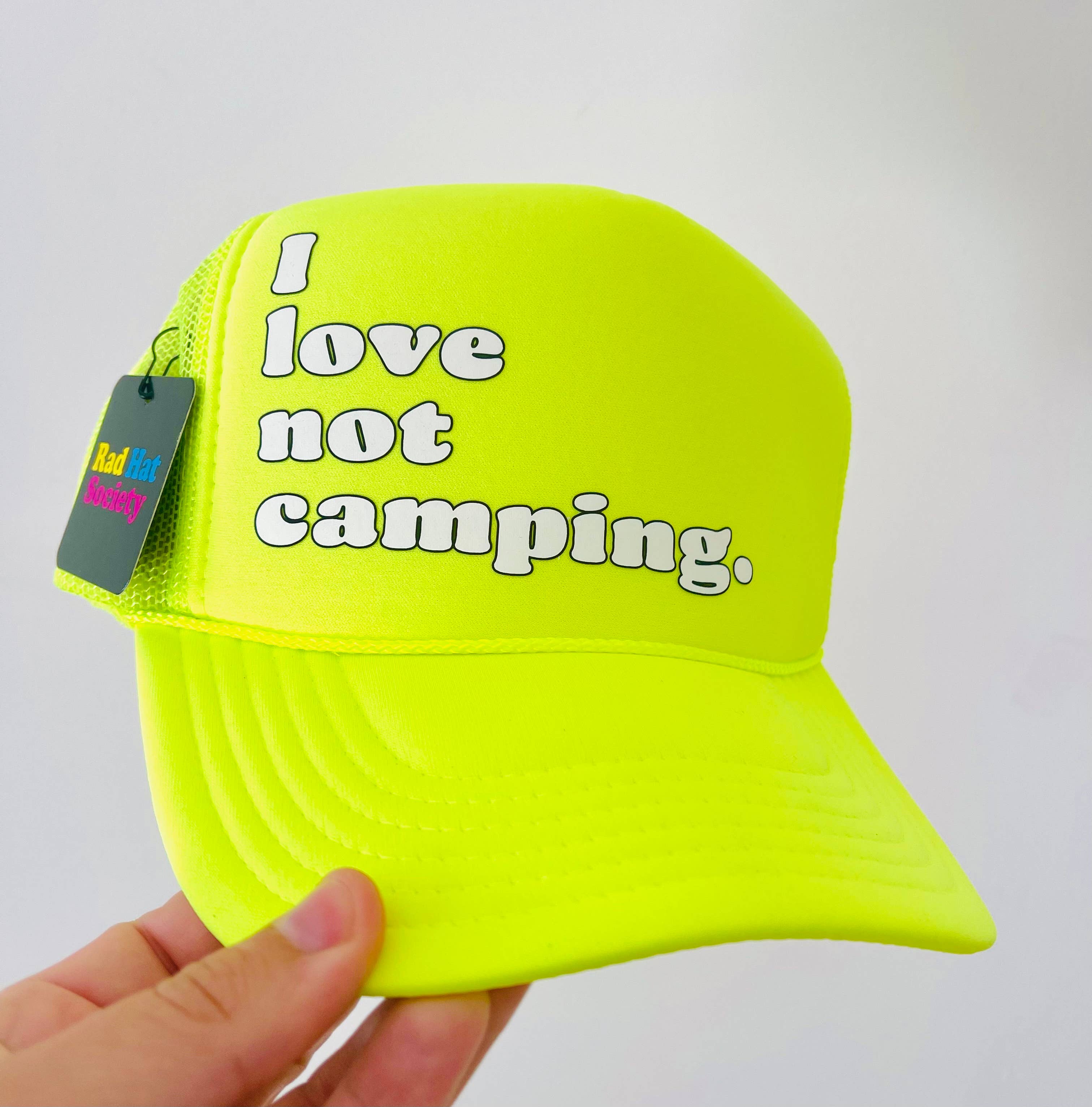 Rad Hat Society - Vendita all'ingrosso Cappellino da camionista - Donna - NON AMO IL CAMPEGGIO.1