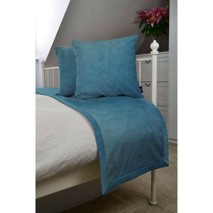 Mcalister textiles - Venta al por mayor Conjunto de ropa de cama - Juego de cama de terciopelo azul huevo de pato mate