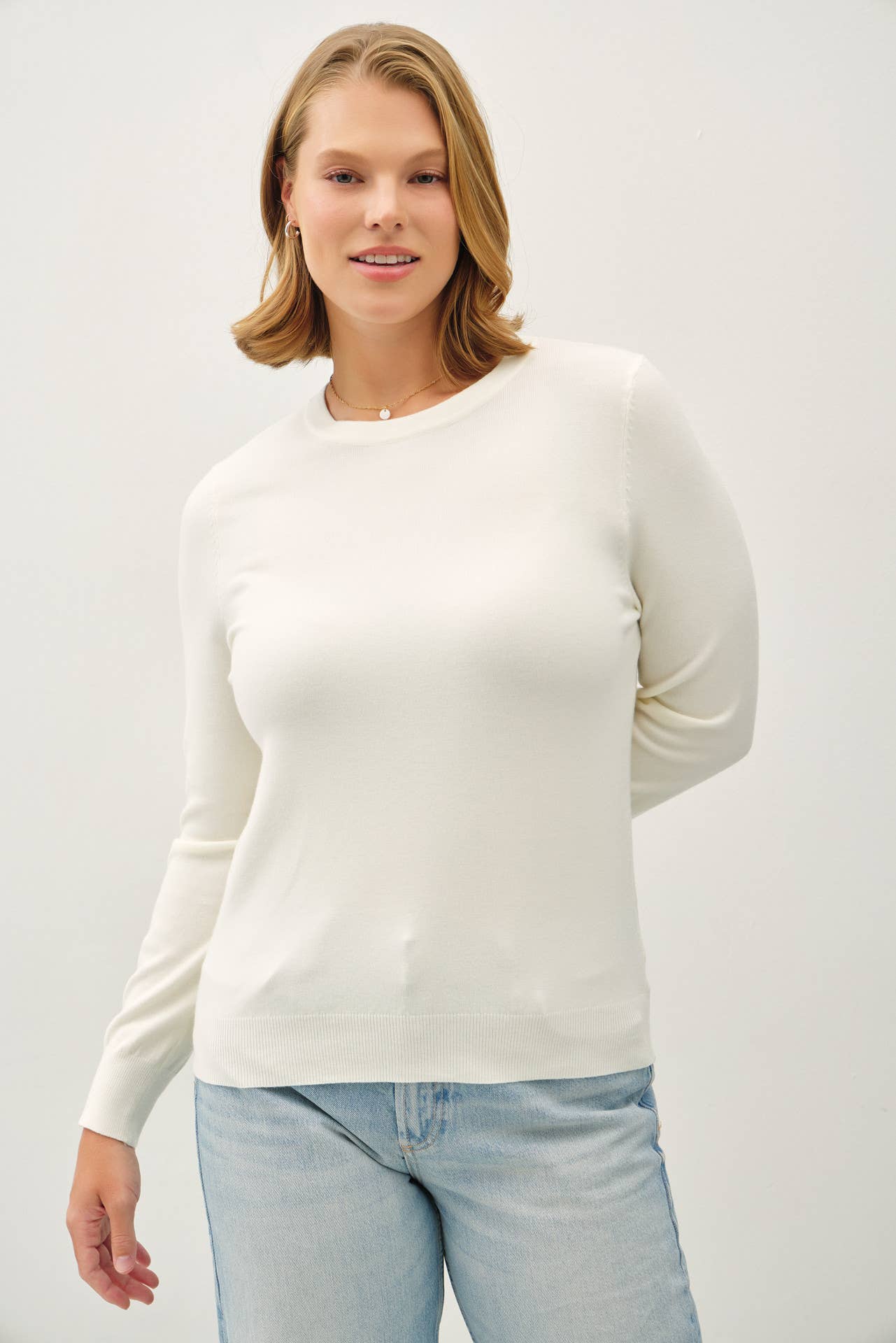 Be Cool - Vente Pull en maille – femme - PULL BASIQUE EN MAILLE DOUCE À COL ROND PLUS24