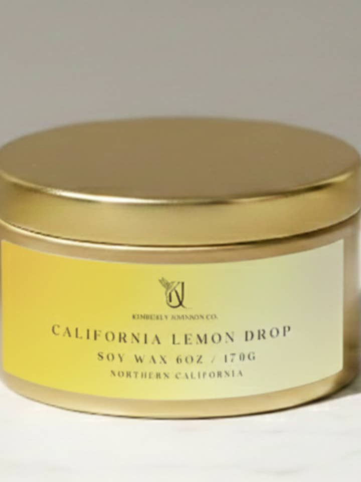 California Lemon Drop Travel Tin for wholesale by Kimberly Johnson Co.