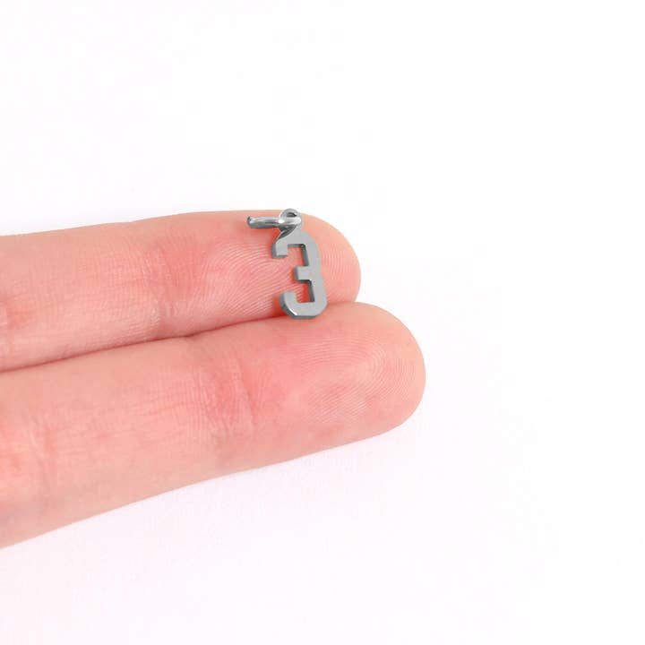 WJW - Wholesale Individuele bedel/hanger - WJW kleine sportnummers van roestvrij staal als hanger2