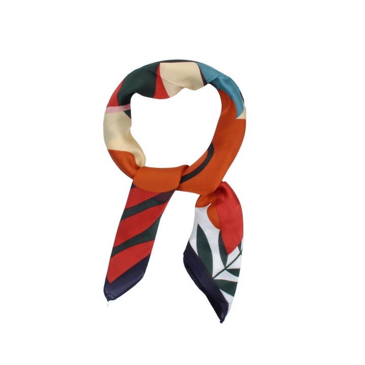 Collections by Fame Accessories - Wholesale Scarf - Women's - Abstract Flower Print Square Scarf