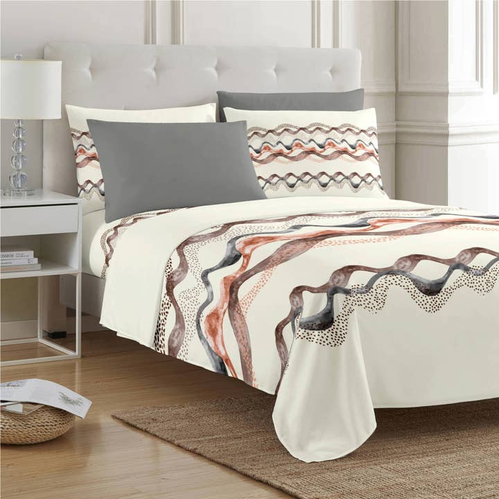 PREMIUS Zoey Soft Wrinkle-Free Microfiber Sheet Set, Beige for wholesale by ShopBobbys