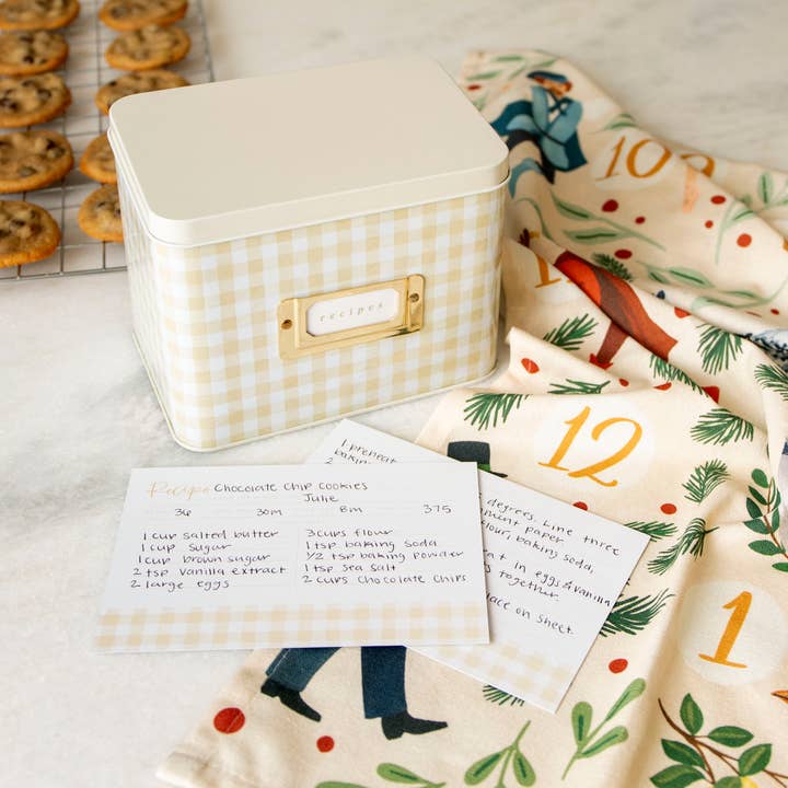 1canoe2 | One Canoe Two Paper Co. - Wholesale Recipe Box - Beige Gingham Tin Recipe Box1