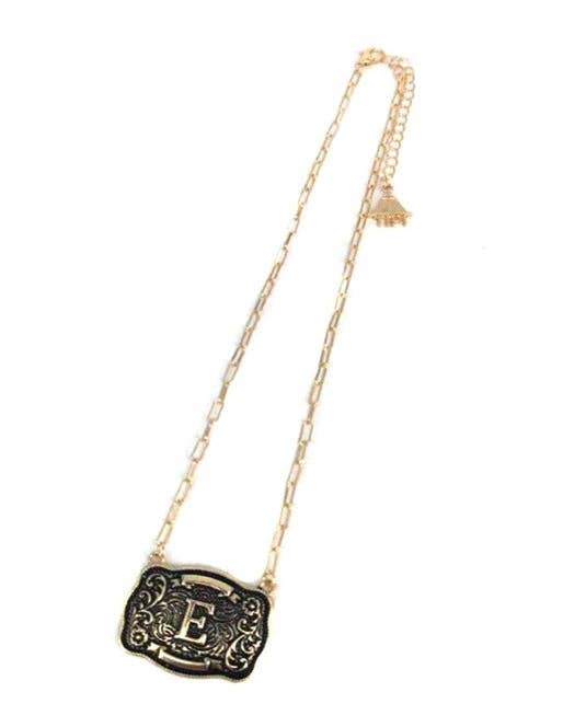 Snowing West - Wholesale Pendant/Charm Necklace - Western Belt Buckle Initial Necklace4