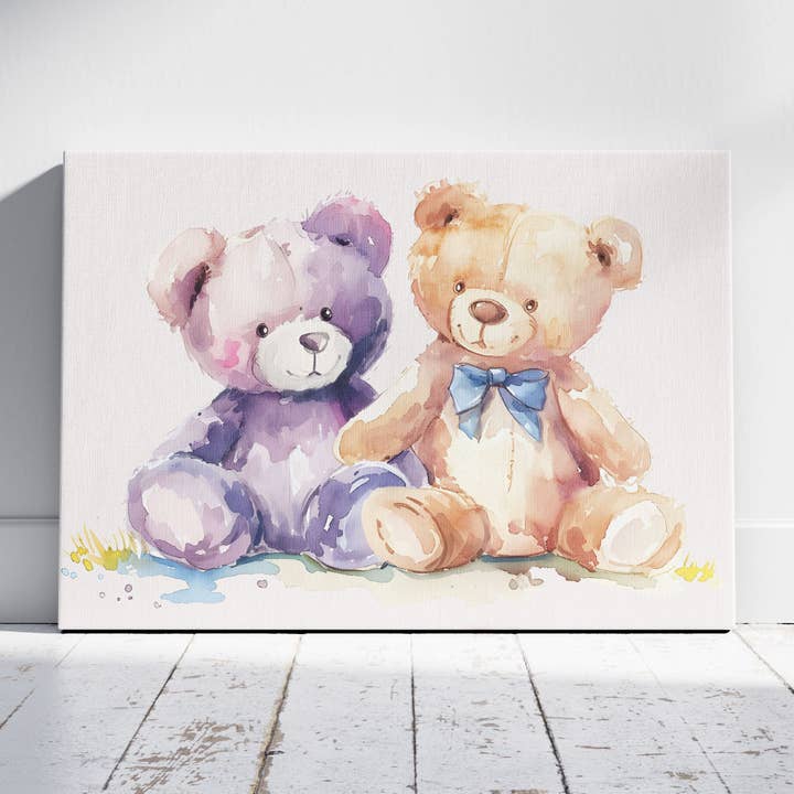 Adorable Nursery Cuddly Teddy Bears - Framed Canvas Wall Art Print for wholesale by House Prints