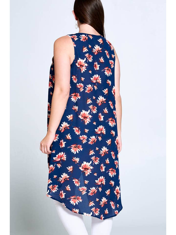 Emerald Collection - Venta al por mayor Kimono - Mujer - ETK-7689-PL Kimono tejido floral sin mangas de talla grande