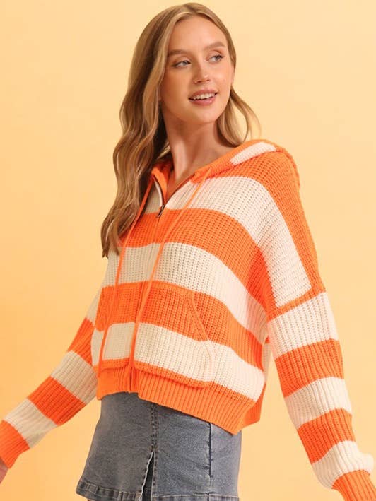 Felpa con cappuccio in maglia a trecce con zip per la vendita all'ingrosso da parte di MintChoco