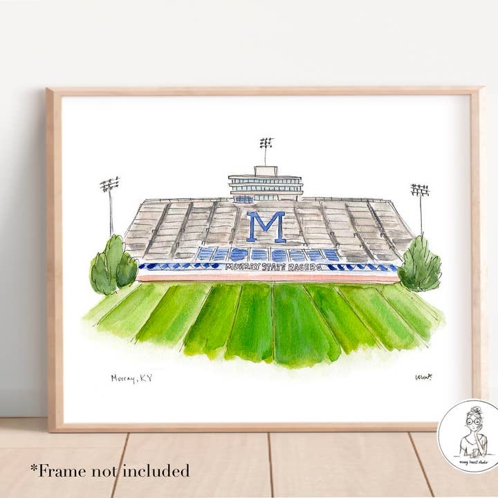 Murray, Kentucky - College Stadium. Art Print for wholesale by Messy Heart Studio