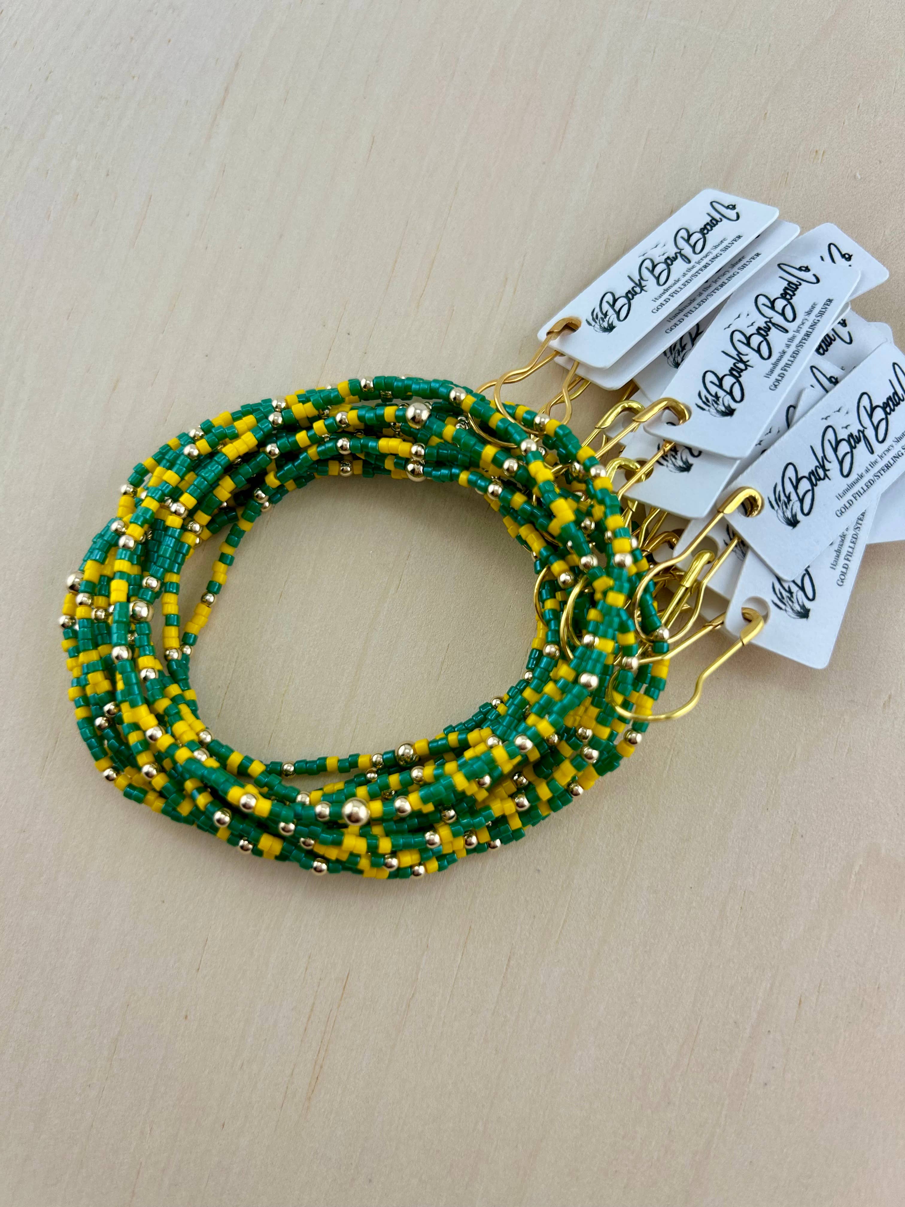 Back Bay Bead Company - Wholesale Beaded Bracelet - Game Day Bracelets Seed Bead Gold Filled Stretch Bracelets 21