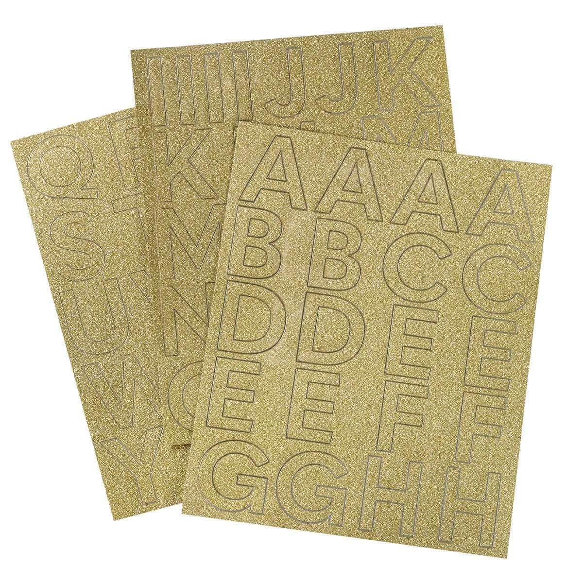 Party Expo, LLC - Wholesale Sticker - 62 Letters Sticker Pack Gold0