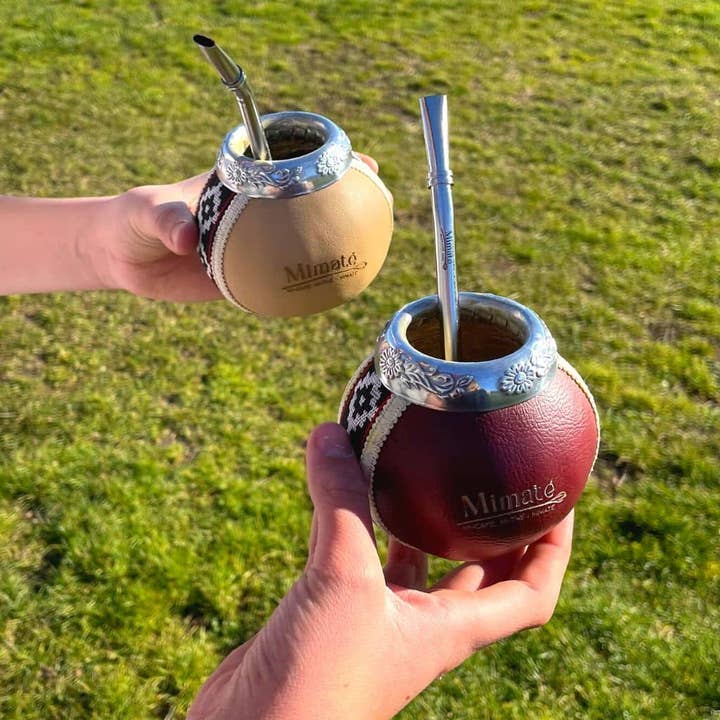 MI MATE – wholesale Dricksglas och koppar – Traditionell faux läder kalebass + bombilla