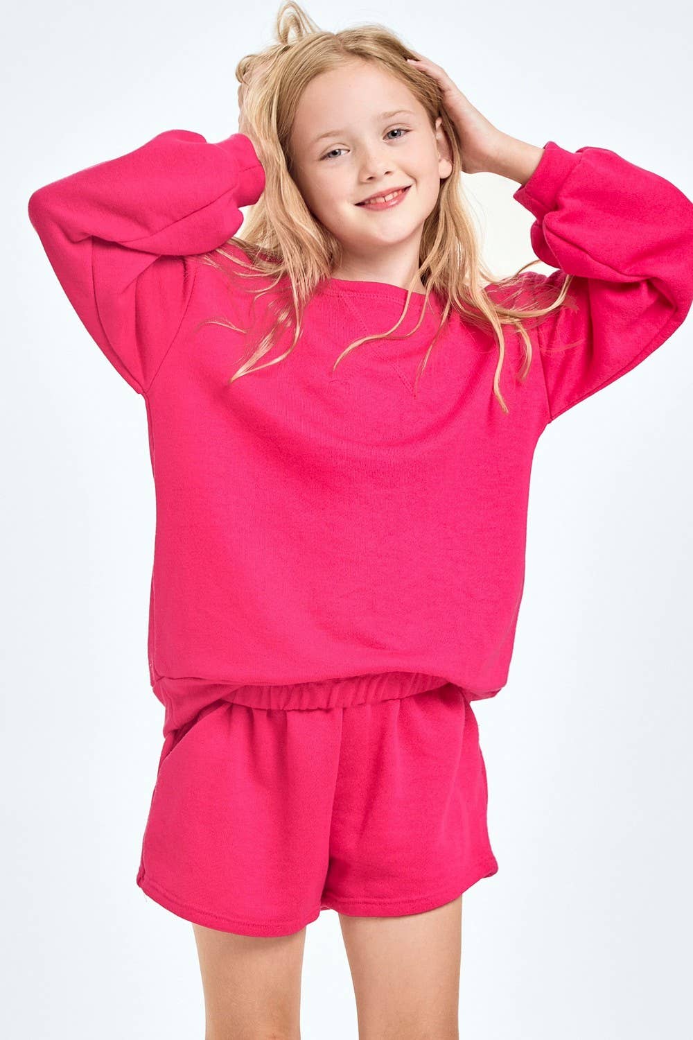 Good Girl – wholesale Top & short set – Kids – Cotton French Terry Sweatshirt and Shorts Set8