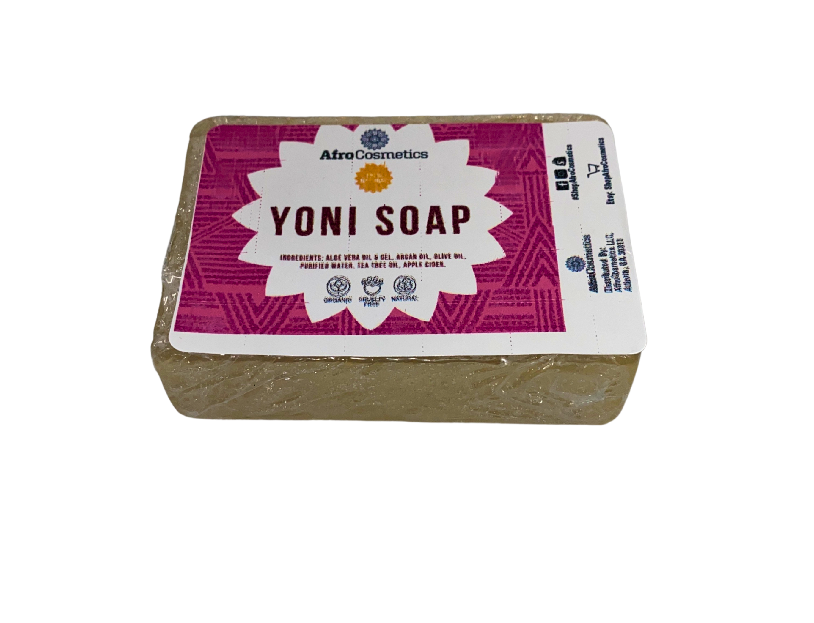 AfroCosmetics & Culture - Vente Pains de savon - Savon Yoni à l'Aloe Vera, Nettoyant Féminin, Naturel2