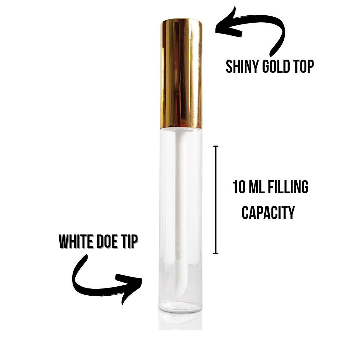 BBBWHOLESALE LLC - Wholesale Lip Gloss - 30pc 10ML empty gold lip gloss tubes1