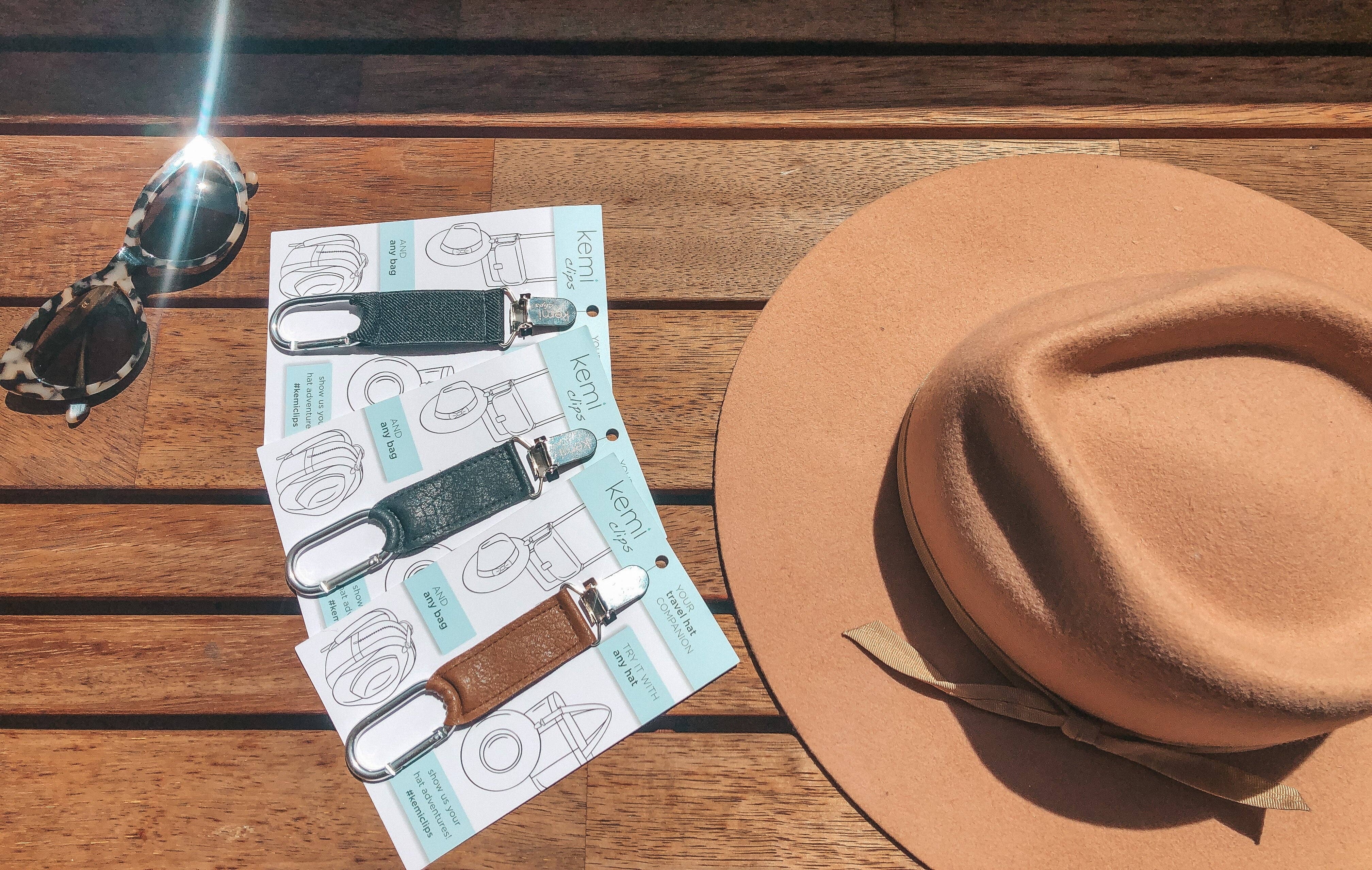 Kemi Designs - AU - Wholesale Hat accessory – Women's - Kemi Clip- Vegan Black Leather Clip3