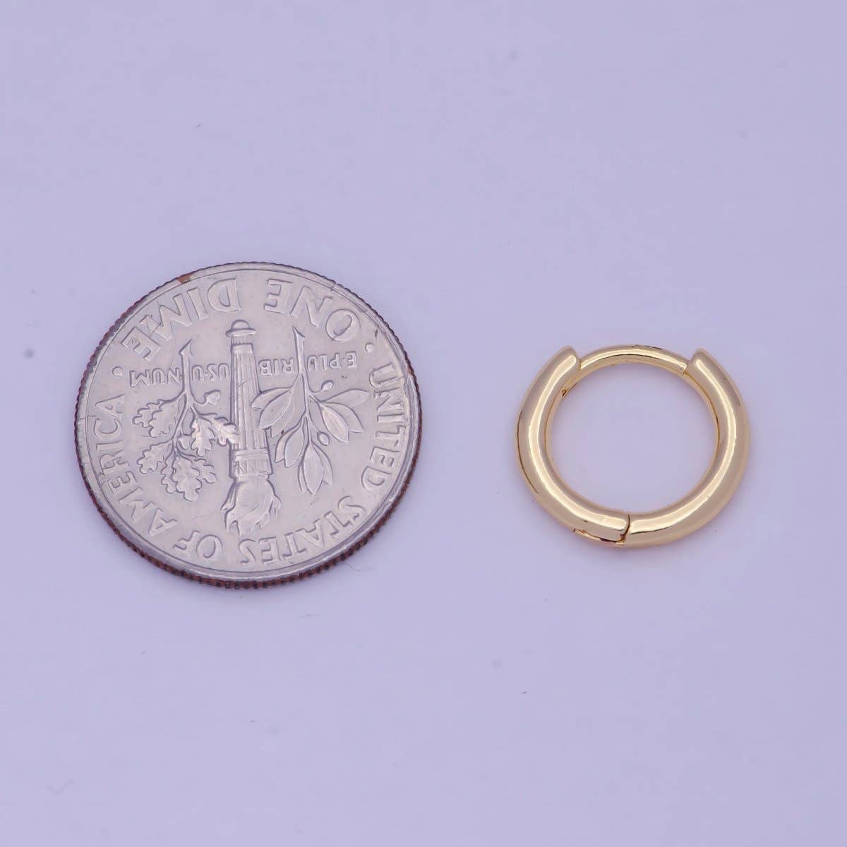 Aim Eternal - Wholesale Huggie Earrings - Tiny Gold Huggie Earring 12mm mini Huggie V-3662