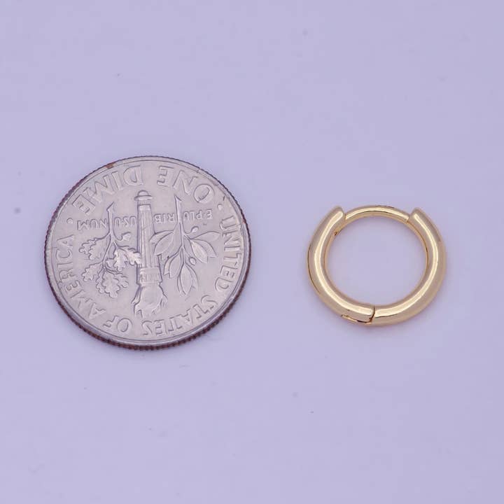 Aim Eternal - Wholesale Huggie Earrings - Tiny Gold Huggie Earring 12mm mini Huggie V-3662