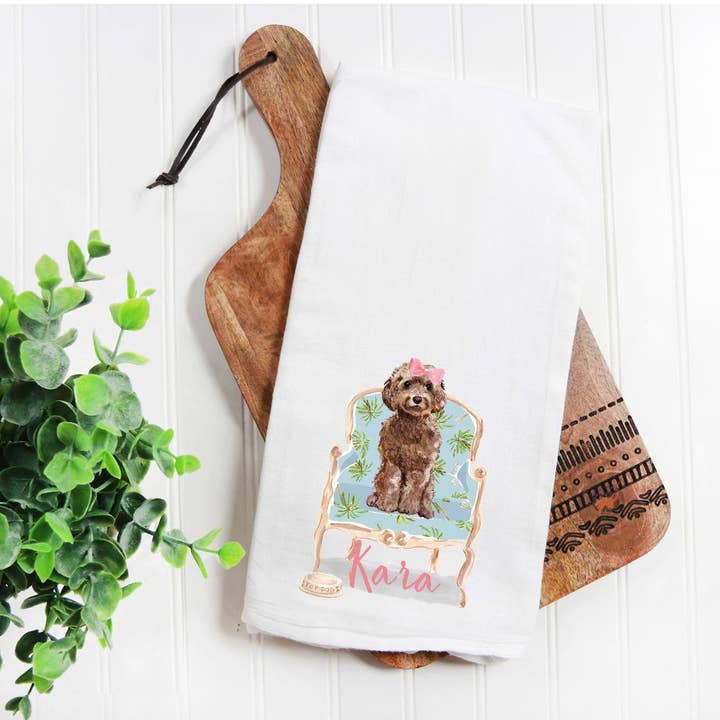 The Preppy Pineapple Home - Wholesale Tea Towel - Brown Cockapoo Tea Towel8