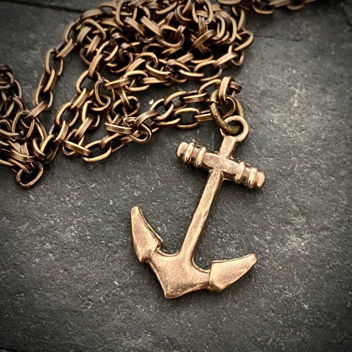 Johnny Ltd. – wholesale Hänge-/berlockhalsband – Nautisk Ankare Halsband, Mässing och Brons Ankare