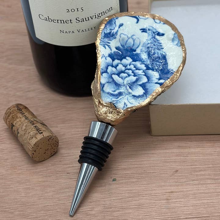 Bouchon de bouteille Oyster Shell - Blue China pour la vente par Periwinkle Post LLC