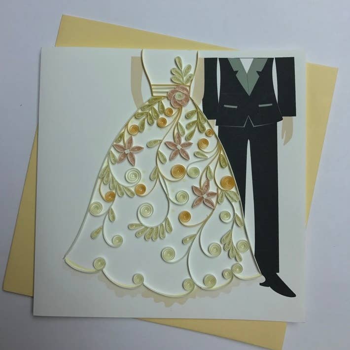 Carte Quilled pour Mariage Marié et Marié pour la vente par Poppin Cards and Gifts
