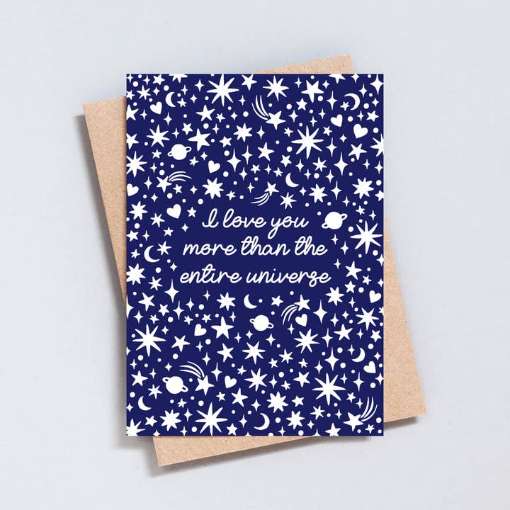 Tarjeta de Amor – Te Amo Más Que Todo el Universo para venta al por mayor de The Type Club
