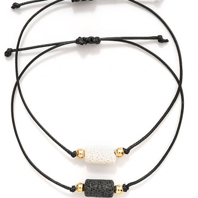 Black Pelelith Couples Braided Bracelets ACC1151 for wholesale on Faire1