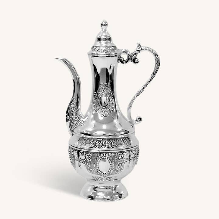 Silver Plated Oil Krigel Pitcher - 10 Inch for wholesale by Ner Mitzvah