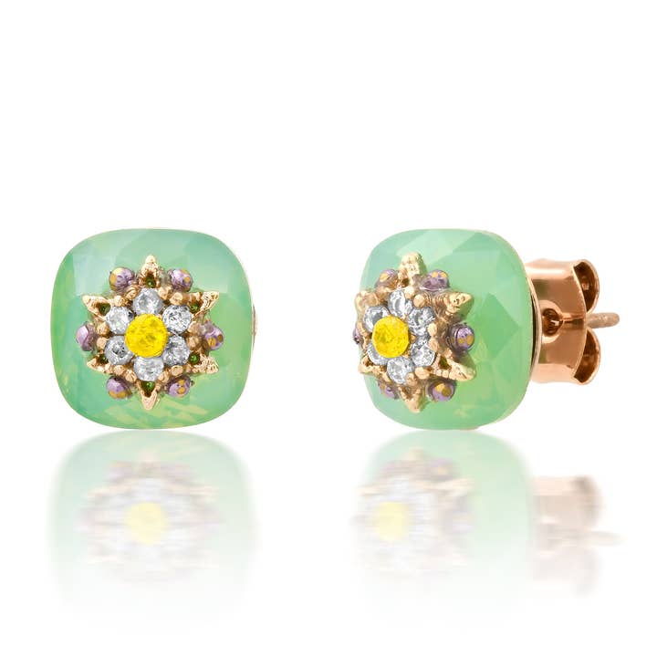 Embellished Faceted Gem Studs for wholesale by Tai Jewelry