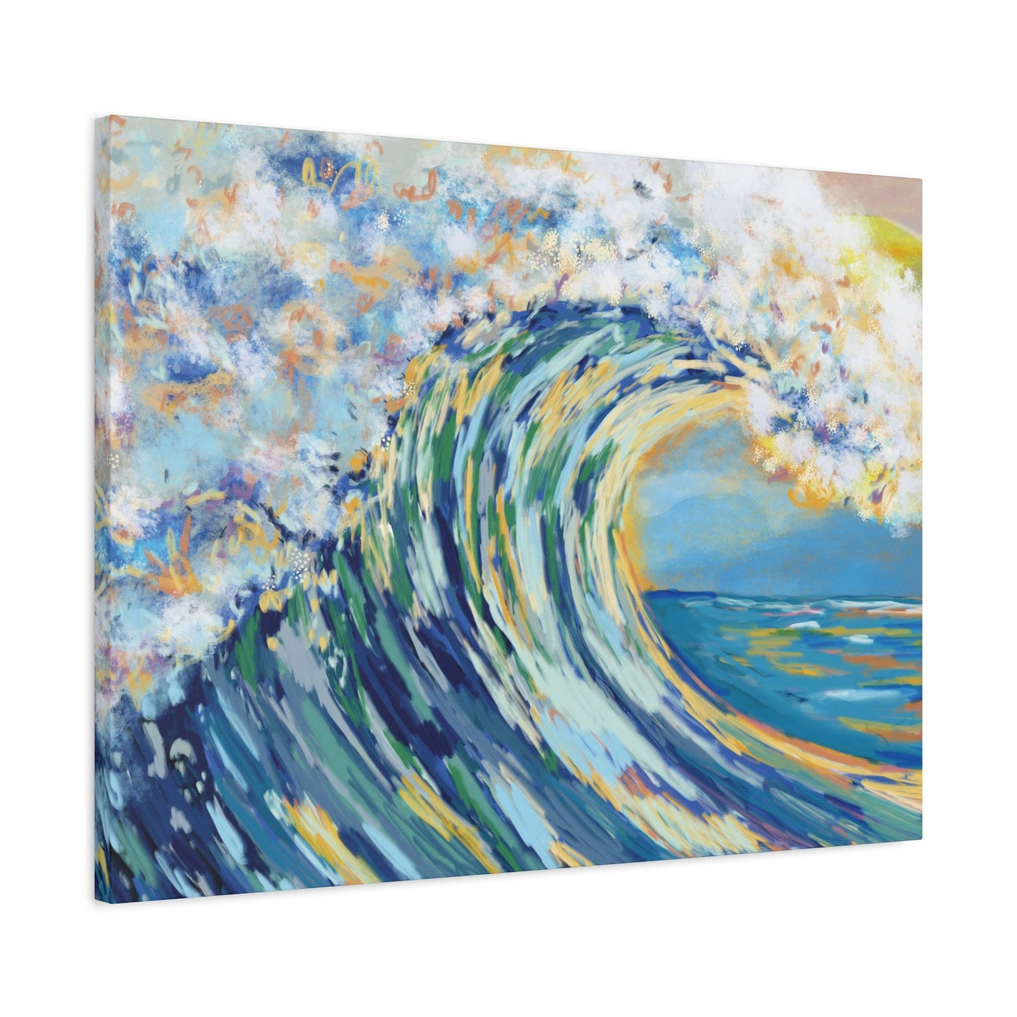 Blue Cava - Wholesale Canvas Art - Ocean Wave Art Canvas Print - Stretched 1.25" Depth23