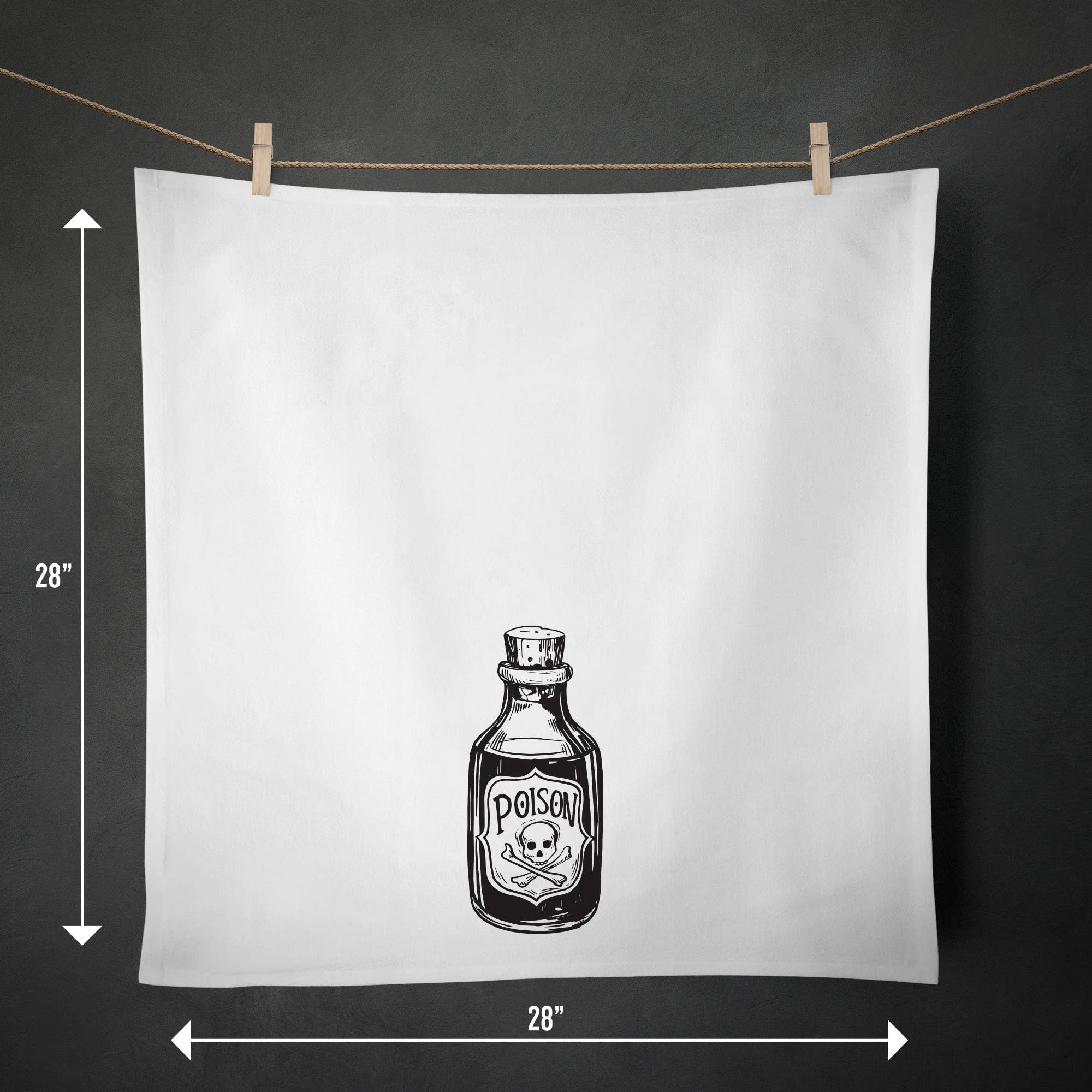 RubiaRojo – Engroshandel Viskestykke – Giftflaske uhyggelig Halloween Flour Sack Køkken Viskestykke2