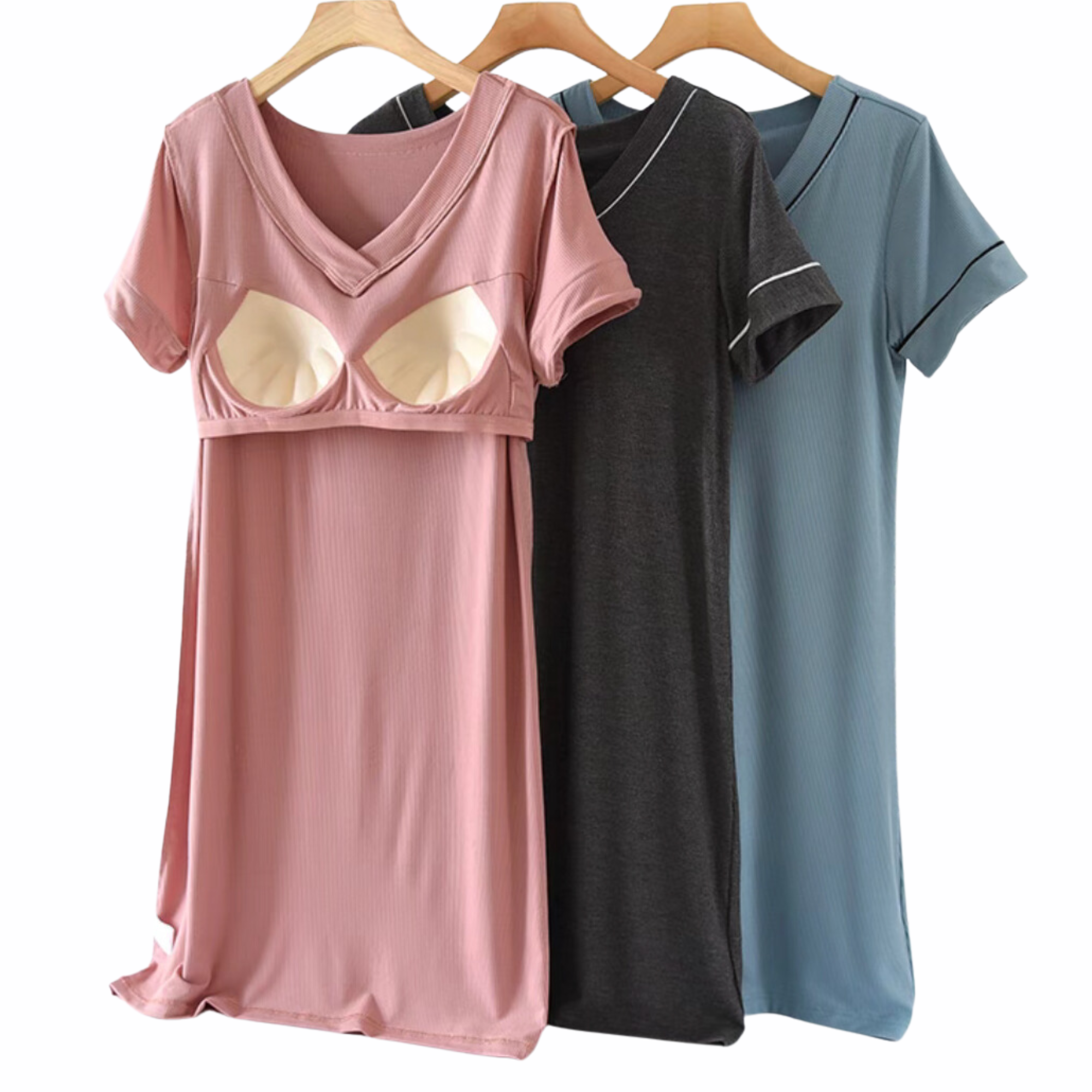 DrifWoo – wholesale Nattlinne - Dam – Snygg inbyggd BH Modal Pyjamaklänning Kvinnors sömnklänning3