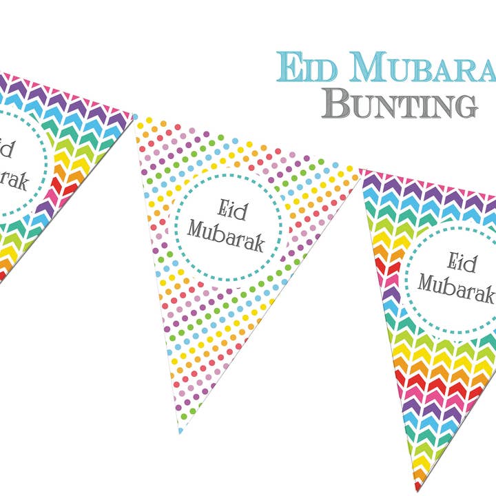 Eid Mubarak Bunting - "Rainbow" - FEB 03 for wholesale by Islamic Moments
