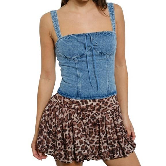 Sleek Denim Bustier Top for wholesale by Blue Bunny Inc