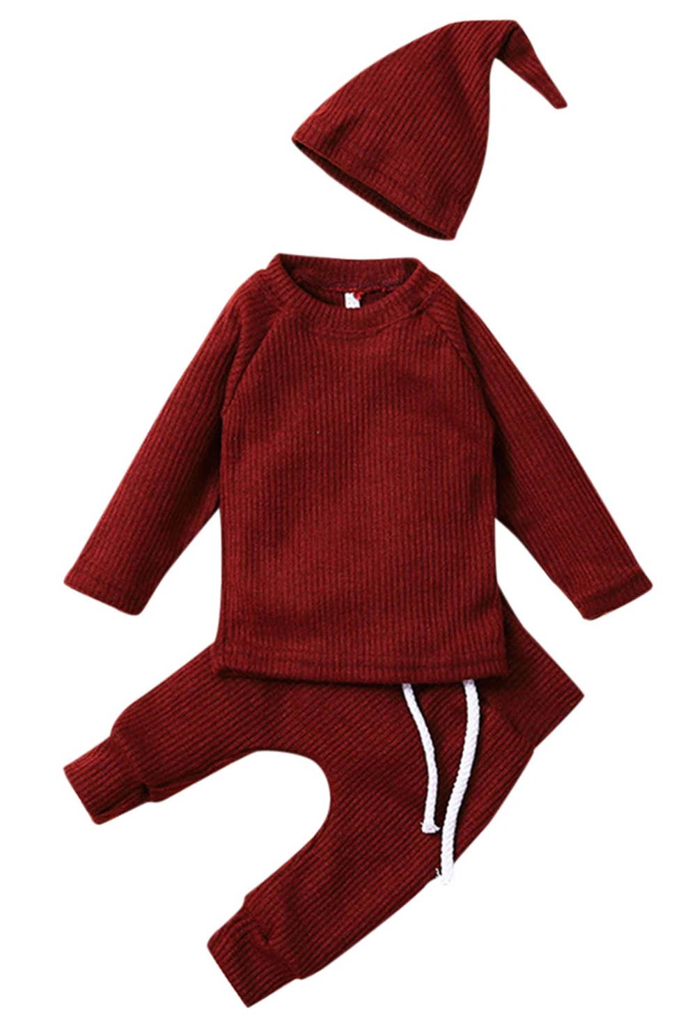 Fennco Styles - Wholesale Clothing Set - Baby - Solid Knit Cotton 3pcs Baby Outfit 3