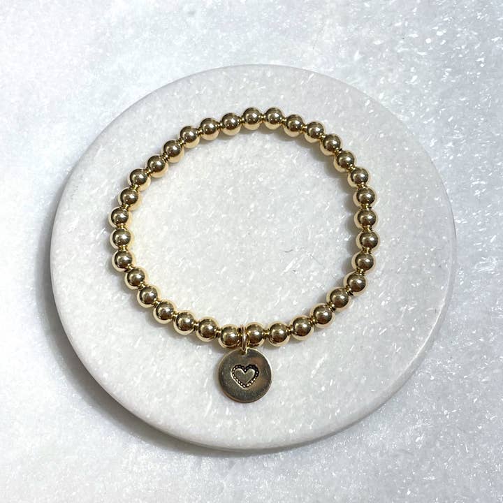 14K Gold Filled 6mm Bead Stretch Beaded Bracelet for wholesale by K & B Jewelry