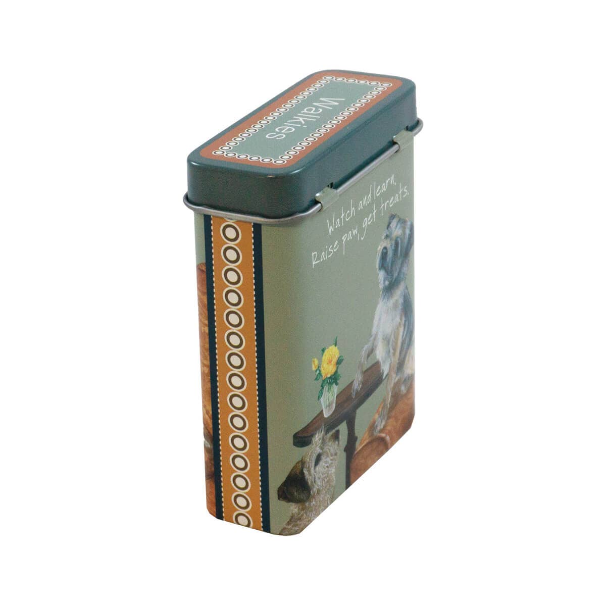 The Little Dog Laughed - Vente Pochette à friandises – chat et chien - Boîte à friandises Border Terrier Walkies1