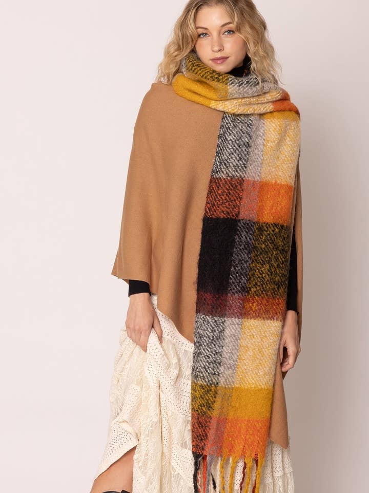 Plaid Cozy Scarf With Fringe for wholesale by Do Everything In Love®