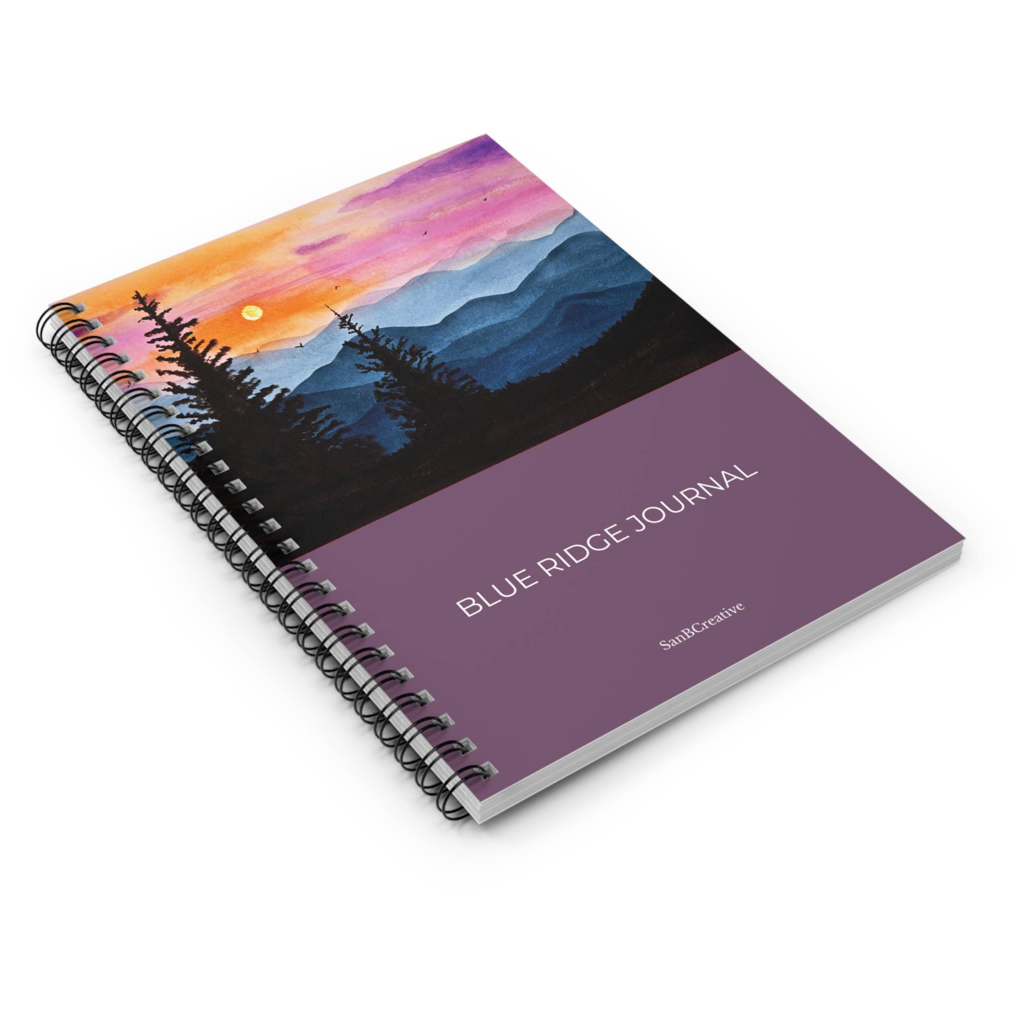 SanBCreative - Wholesale Journal/Diary - Blue Ridge Sunset Watercolor Spiral Notebook (6″ x 8″)2