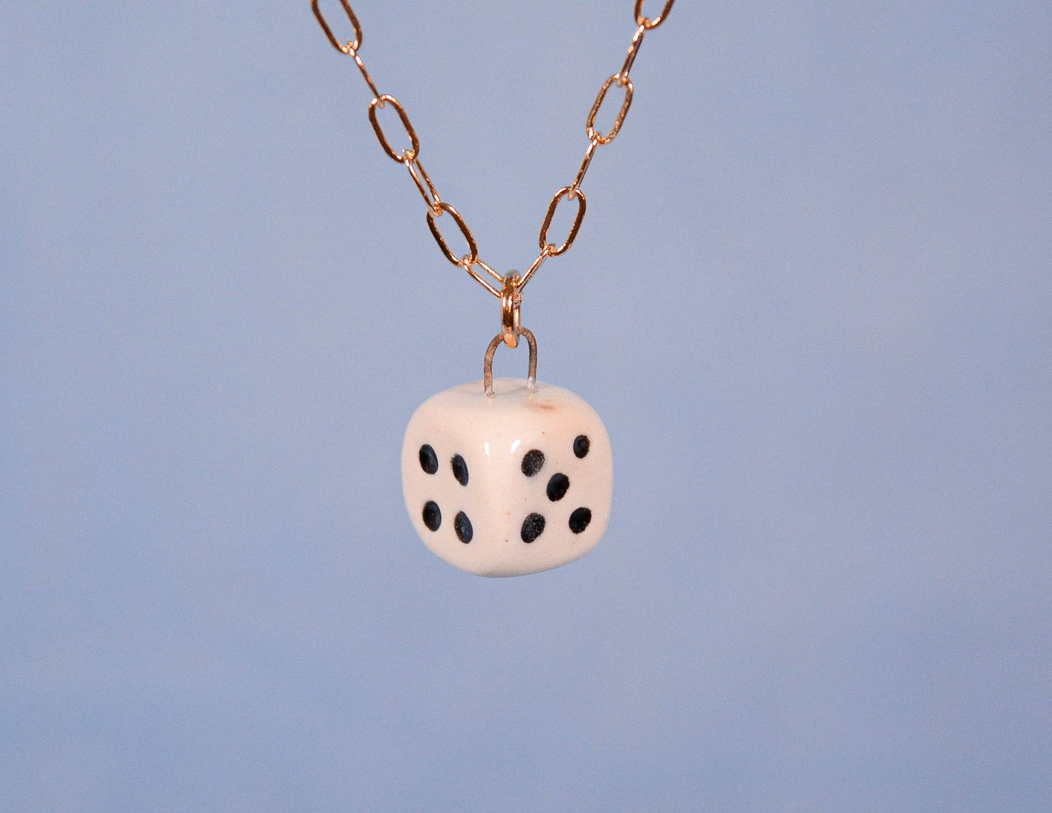 Juice Ceramics Handmade Pottery and Jewelry - Wholesale Pendant/Charm Necklace - Dice Ceramic Charm Pendant Necklace