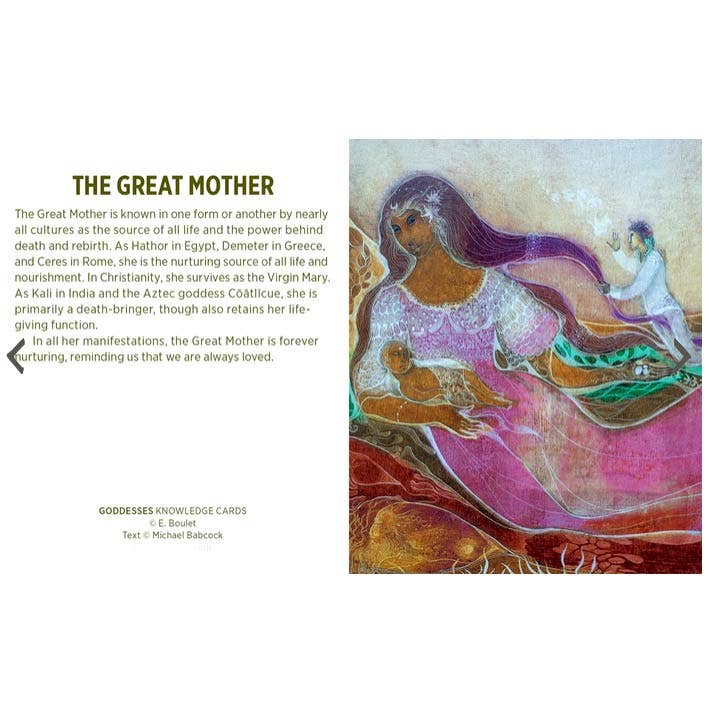 VisionWorks LLC - Wholesale Tarot Cards - Goddesses Knowledge Cards. Deck of 48. Susan Boulet Art